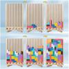 Wooden Tetris Puzzle Toy Game 3D Montessori Building Blocks Educational Puzzle Brain Training Tim...