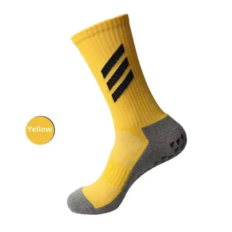 

Thickened Towel Football Socks Men s Mid-calf Basketball Striped Anti-slip Wear-resistant Three Bars Sports Socks Men s Cotton