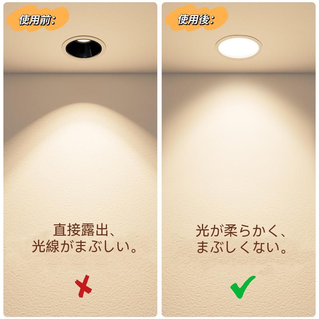 NUOLUX 6-Piece 9.9cm Downlight Diffusion Cover, Spotlight Diffuser Sheet, Ceiling Lampshade, Blackout Sheet, Diffusion Cover, Downlight Accessory,