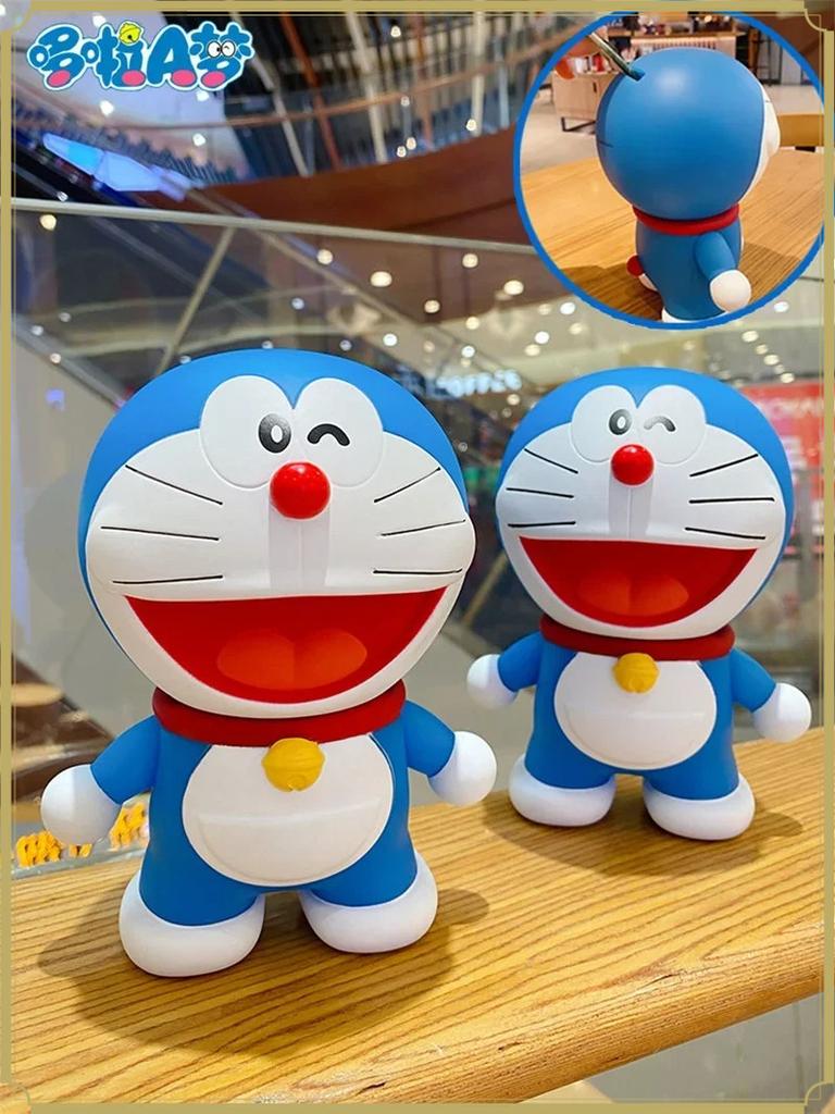 Large Size Doraemon Action Figures Toys Anime Kawaii Piggy Bank Pvc Figurines Decoration Model Toy Statue Decor Birthday Gifts