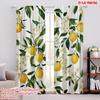 2pcs,2D Plane Printing Curtain Popular Lemon Blossom Vines Versatile Polyester Fabric (without Rod) Gifts Use for Bedroom Living