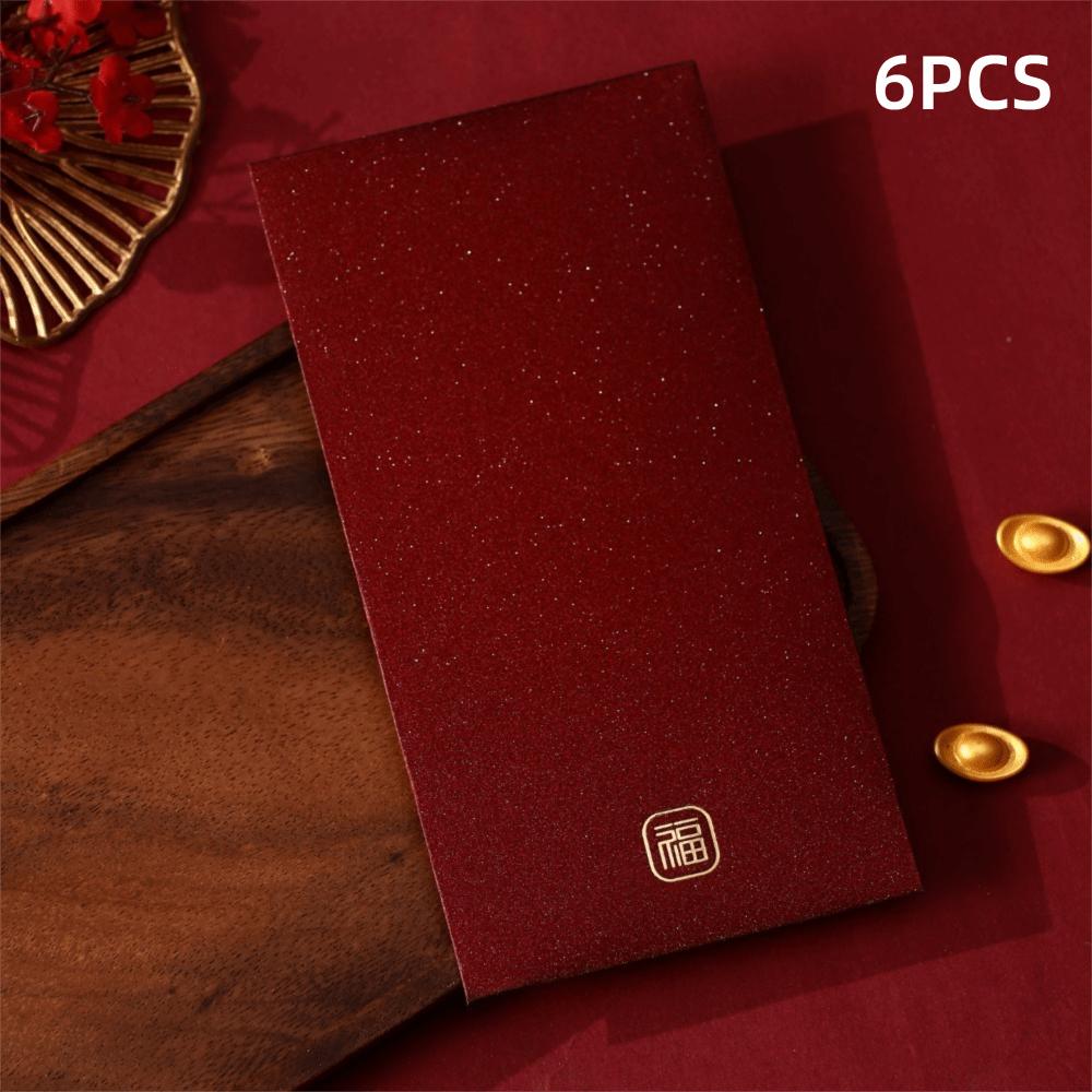 6Pcs New Year Red Envelopes Chinese Style Cash Gift Envelopes Creative 2026 Luck Money Bag