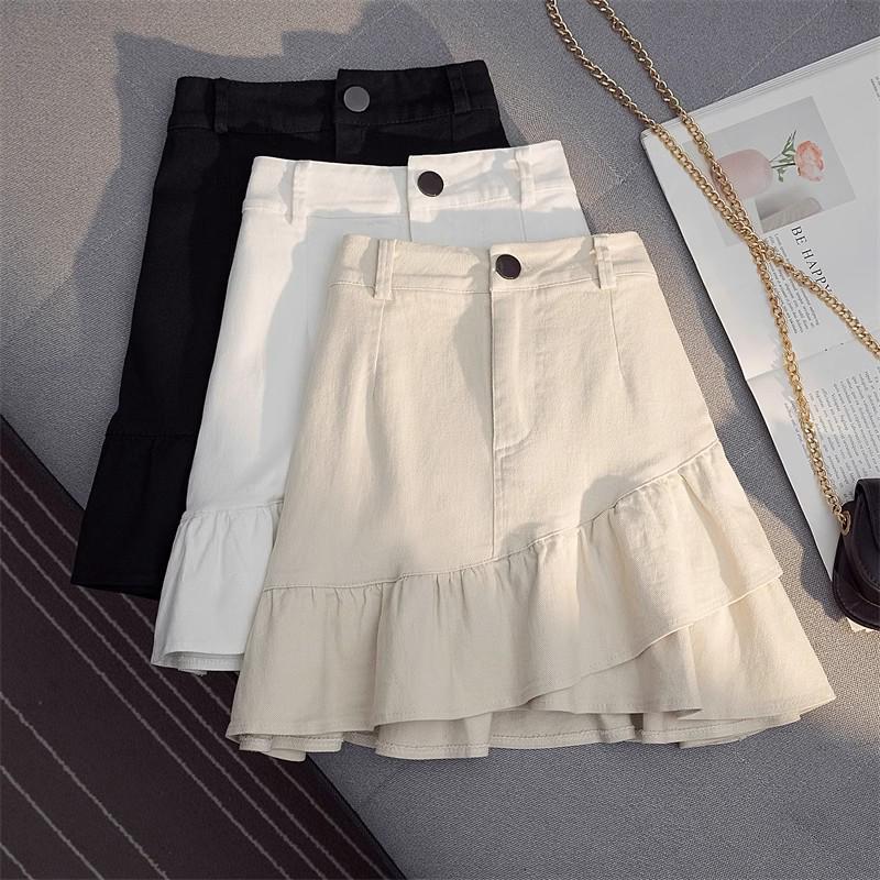 

2024 Women s Trendy High-Waist Ruffle A-line Skirt - Spring & Autumn Collection Quadruple Extra Large