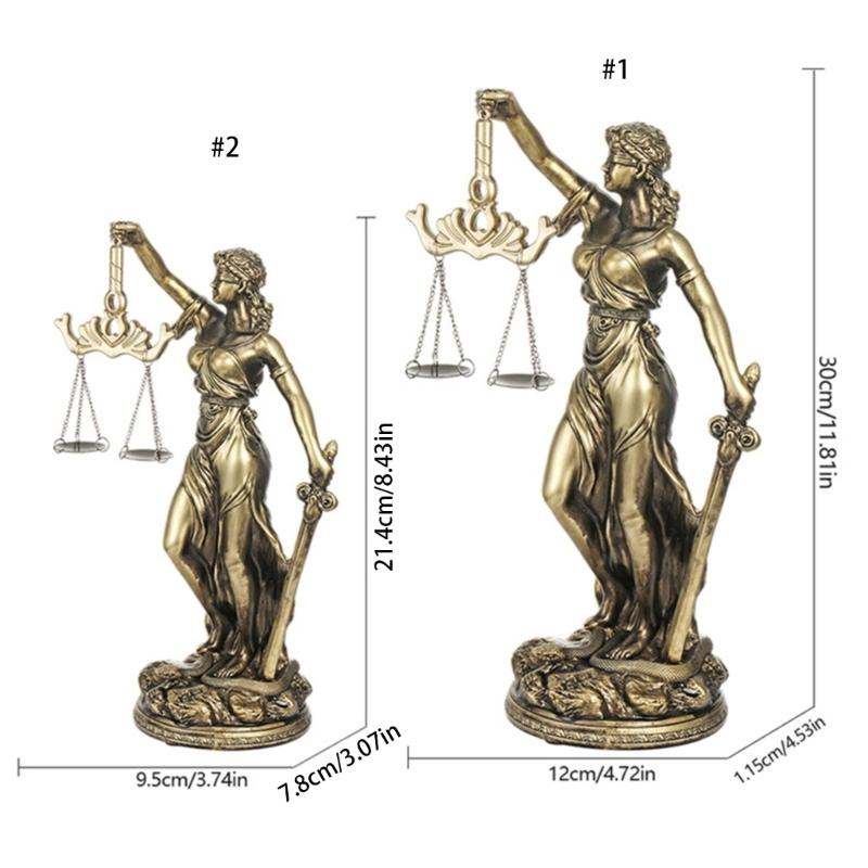 Escultura Diosa de la Justicia Dama de la Ley Vendada Figura de Resina Mujer de la Equidad Estatua con Balanza para Decoración de Abogados Regalo