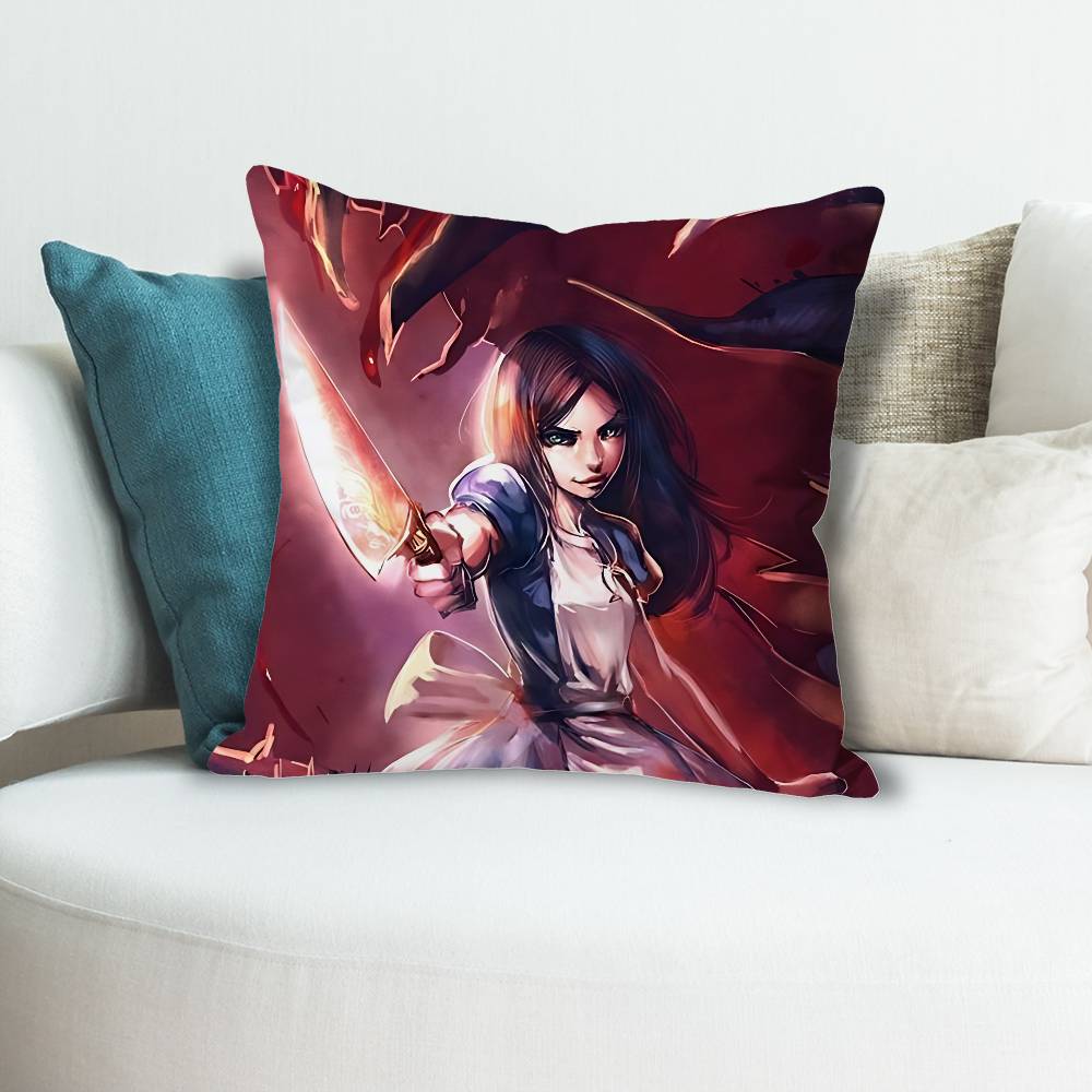 GAME AAlice MMadness Returns Various Sizes Square Pillow Case For Car Home Bedchamber Decor Custom Valentine Gift