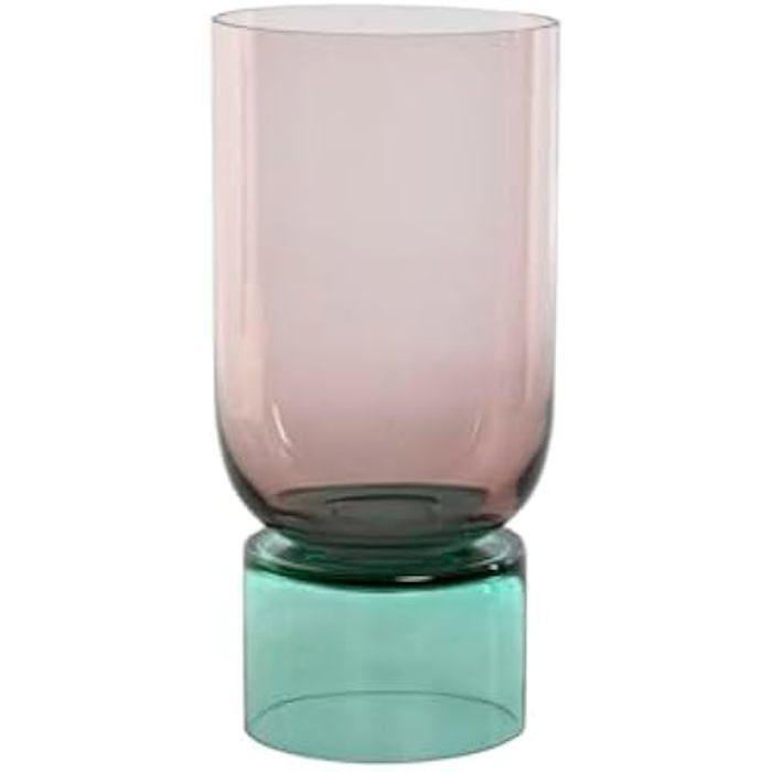 Vase Bicolore - HOME ESPRIT - 15 x 15 x 32 cm - Verre - Multicolore - Design Contemporain