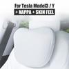 Coussin de nuque en cuir floqué pour siège auto Tesla Model 3 Y, coussin de nuque doux à mémoire de forme, appui-tête de haute qualité, soutien lombaire