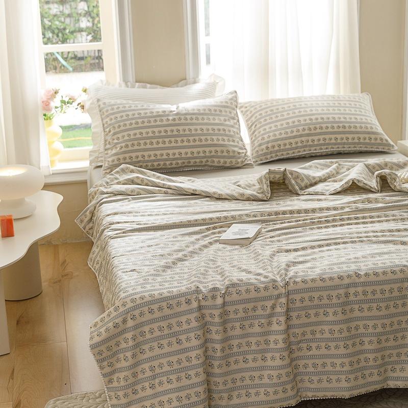 Cuvertură dublă cu aer condiționat, din bumbac, pentru copii, cu desene animate, set de patru piese, cuvertură din fibră de soia.