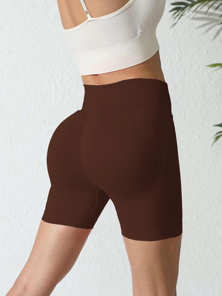 Shorts de Yoga Taille Haute Sans Coutures - Respirants, Remonte-Fesses, Pantalons de Fitness Ventre Plat