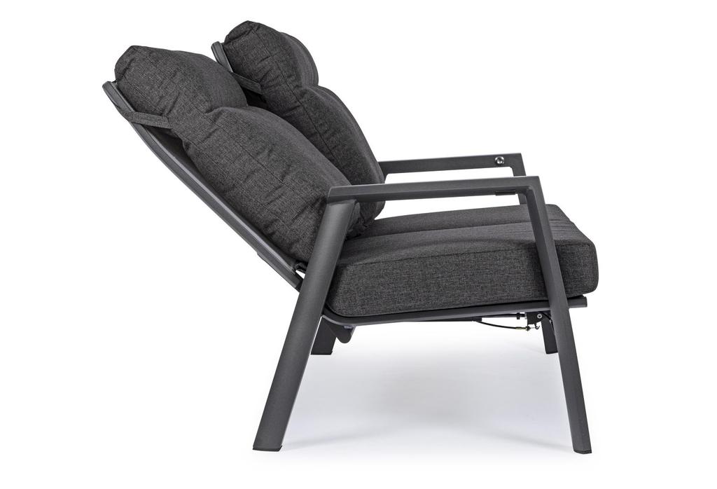 Sofa 2 Osobowa Bolzano Kanva Aluminum Antracyt