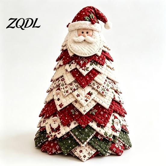 Festive Party Supplies DIY Quilted Christmas Tree Kit, Handmade Fabric Tabletop Decoration, Decorative Wall Accents Holiday Craft Project for