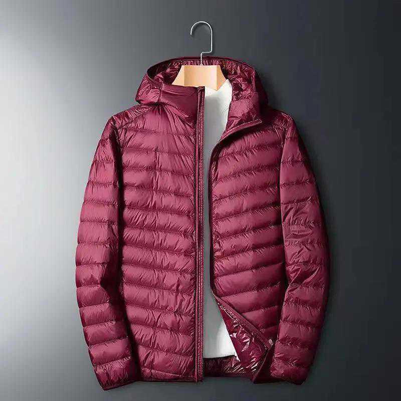 Men's Large Lightweight Casual Cotton Jacket with Short Stand Collar and Hood