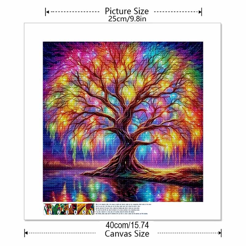 New Arrival 5D DIY Full Circle Diamond Painting "Colorful Tree" Embroidery Cross Stitch Home Decor Gift