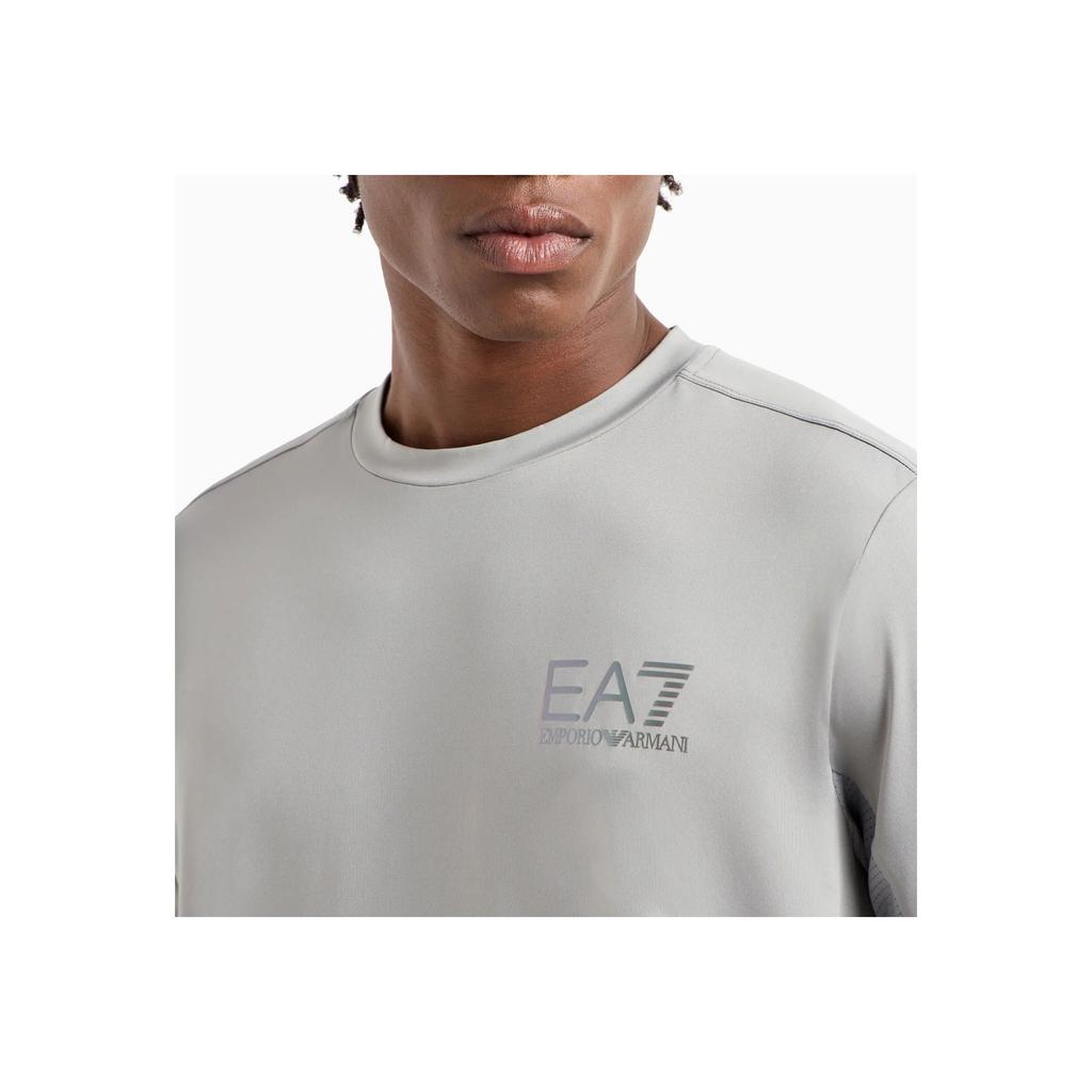 Emporio Armani EA7 SS24 Letter Logo Printed Short Sleeve T-Shirt Men tops Gray 3DPT22-PJMEZ-1923
