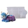 Molde de Silicona de Vaca de las Tierras Altas Sentada 3D Molde de Vaca Decoraciones para el Hogar Adorno de Animal Lindo Molde de Resina de Vaca Acostada para Navidad