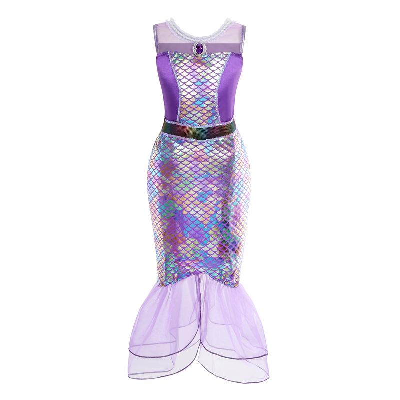 Mermaid Princess Dress for Girls - 2022 Ariel Fishtail Party Gown