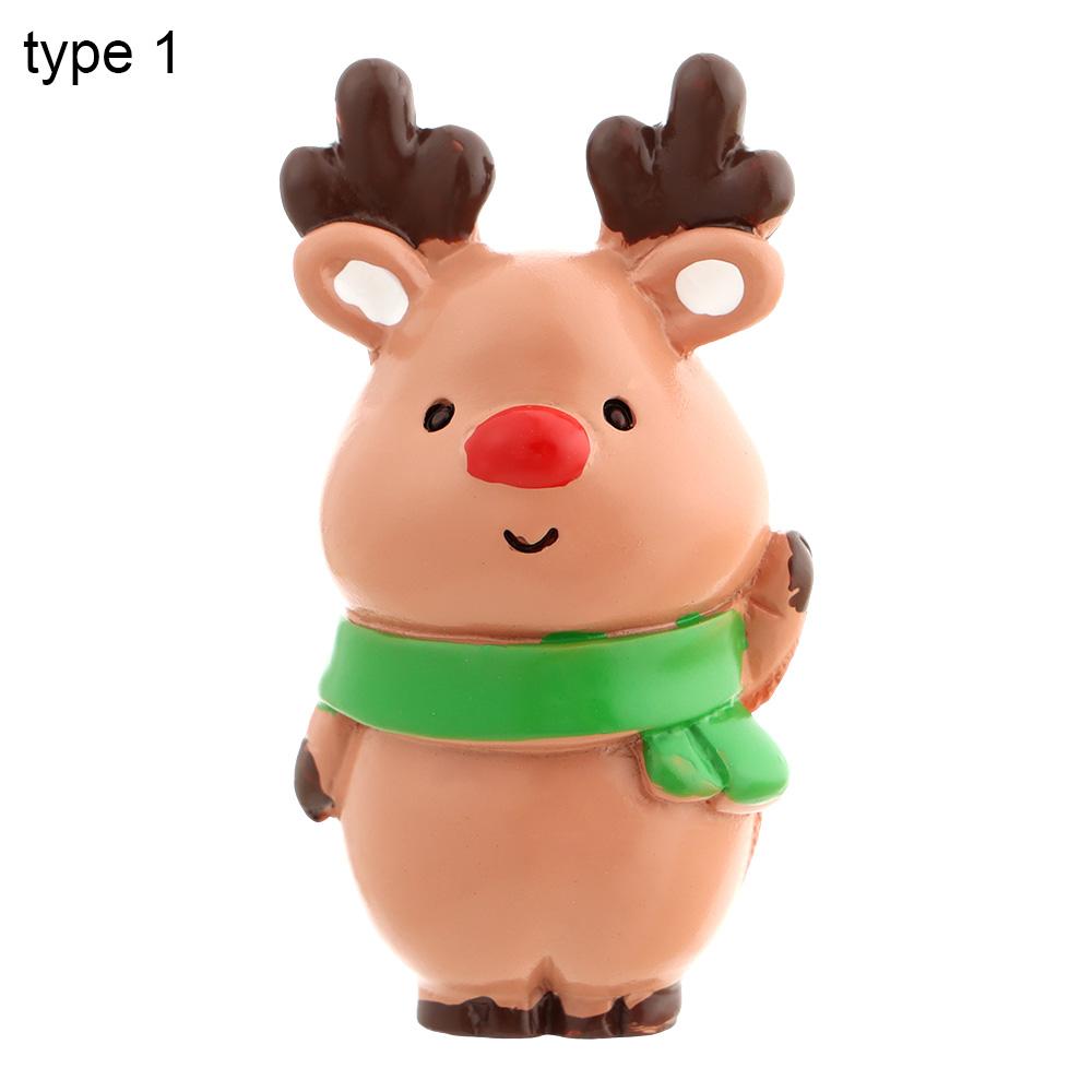 Mini Deer Figurines Resin Elk Toys Cake Topper Miniature Snow Scene Micro Landscape Home Decoration Christmas Supplies Craft