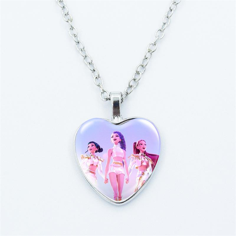 2025 Kpop Dämonenjäger Halsketten-Armband-Set Mädchen Kawaii Anime Kette Armband Kinder Cosplay Schmuck Zubehör Anhänger