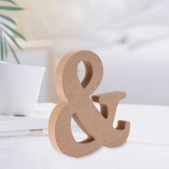 4 Tommer Træbogstaver Store Alfabetbogstaver Skilt til DIY Maling Kunst Håndværk Bryllup Hjem Vægdekoration