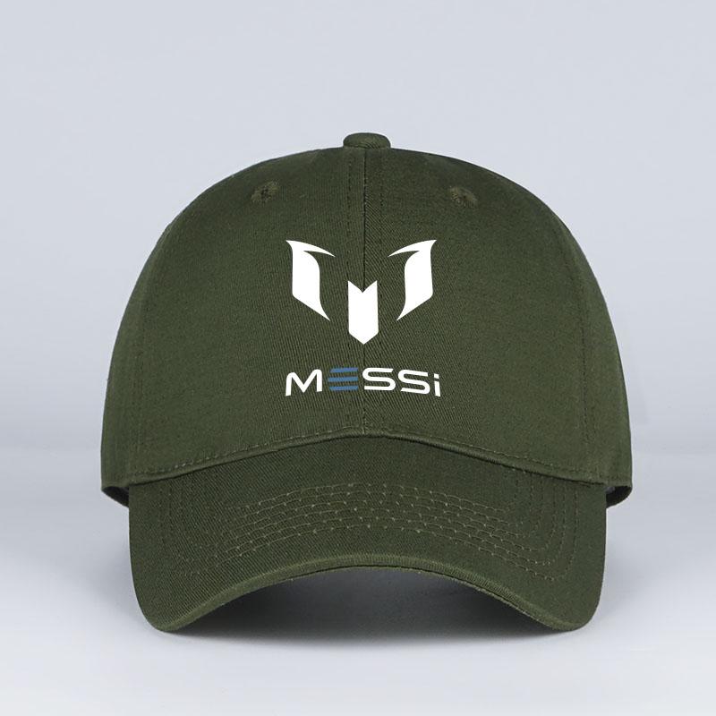 MESSI Printed Soft-Peak Baseball Cap – Unisex, Breathable and Adjustable – Perfect for Soccer Fans, Sports, and Fishing армия зеленый