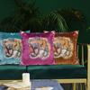 Tiger Head Embroidered Pillow Cover American Retro High Quality Cushion Cover Pillows Decor Home