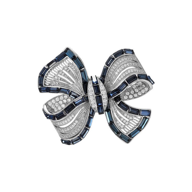 High-End High-End Luxury Exquisite Bow Brooch High-End Women'S Niche Unique Pin Suit Accessories Wholesale