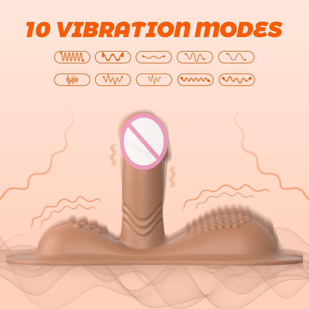 Women Sex Toys Sit and Ride Vibrators Dildo with 10 Vibrating Modes Clit Anal G Spot Double Stimulator Adult Sex Toy Dildo
