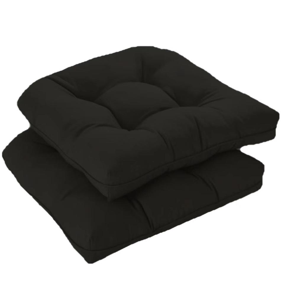 2Pcs/Set Low Back Wicker Chair Cushion Thicken Outdoor Furniture Garden Dining Patio Chair Cushion Seat Pad Backrest Cushion