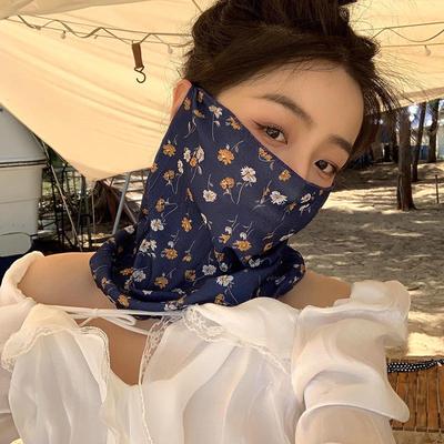 New Women Veil Face UV Protection Flower Scarf Summer Sunscreen Ladies' Breathable Mask Neck Cover Neck Protection Masks