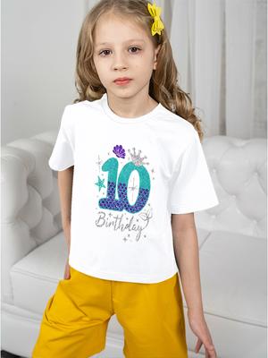 T-Shirts Meerjungfrau 10. Geburtstag Kleidung für Mädchen Kleidung Kinder T-Shirt 10 Jahre altes Mädchen Kleidung Mädchen Sommer Kinder