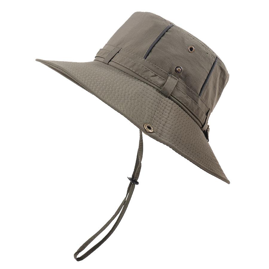 Tooling Bucket Hat Summer Outdoor Men's Sun Hat Light Breathable Flip Button Cowboy Hat Climbing Waterproof Sun Protection Hat