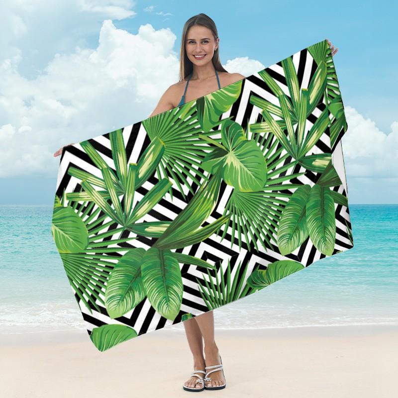Ultrafine Microfiber Quick-Dry Beach Towel Adults Digital Print Sports Swim Cover-Up Gym Fitness Lightweight Absorbent Blanket