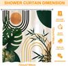 Modern Mid Century Green Leaves Boho Shower Curtain,Bathroom Shower Curtains Bathtub Home Decor Waterproof Fabric Machine Washab