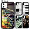 Krajews Piano Keyboard Keys Soft Phone Case Cover For iPhone 17 Air 16 15 14 Plus 11 12 13 Pro Max Plus Coque Fundas
