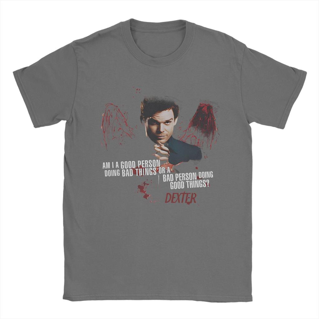 Mens Dexter Morgan Movie T Shirt Crime TV Drama Cotton Clothing Vintage Short Sleeve Crew Neck Tee Shirt Classic TShirts