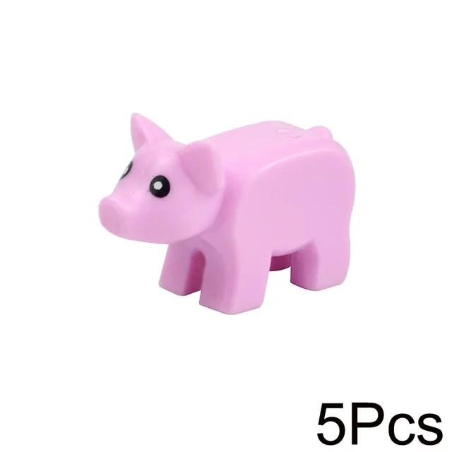 MOC Animals Building Blocks Flamingo Swan Otter Cat Dog Pug Chick Duck Eagle Sheep Owl Rabbit DIY Model Brick Toys for Children