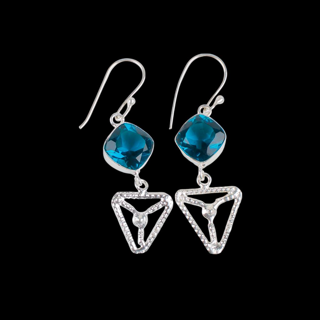 Apatite Gemstone 925 Sterling Silver Jewelry Handmade Earrings 2.00" For Women EE-45-12