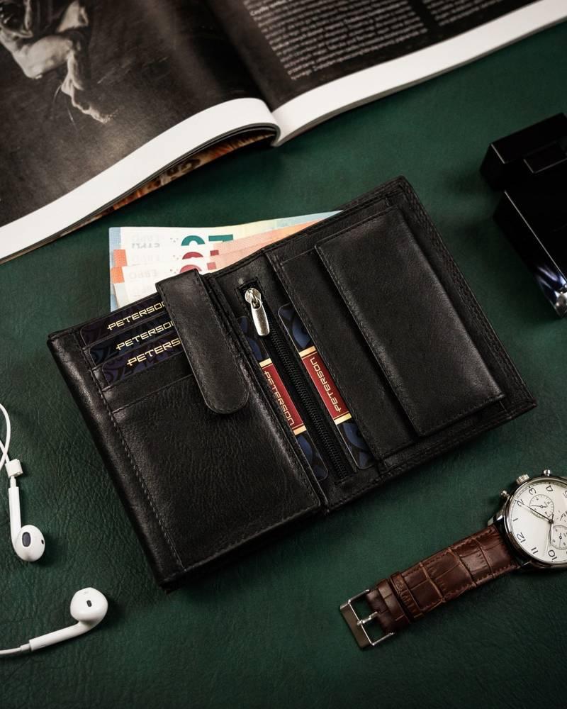 Elegant men's leather wallet - Peterson