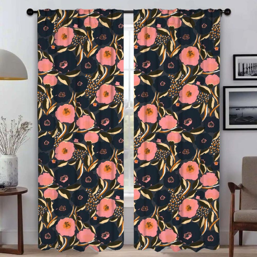 

Віконна штора для кімнати 2 панелі M-MarimekkoS Сучасні штори для вітальні Жалюзі Хелловінська прикраса Домашні інтер єрні штори W50xH70cmx2pcs-CL