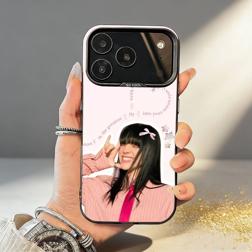 

Singer B-Billie L-lovely E-EilishS Phone Case For iPhone17,16,15,14,13,12,11,Pro,MAX White Matte Shockproof Cover iPhone15plus