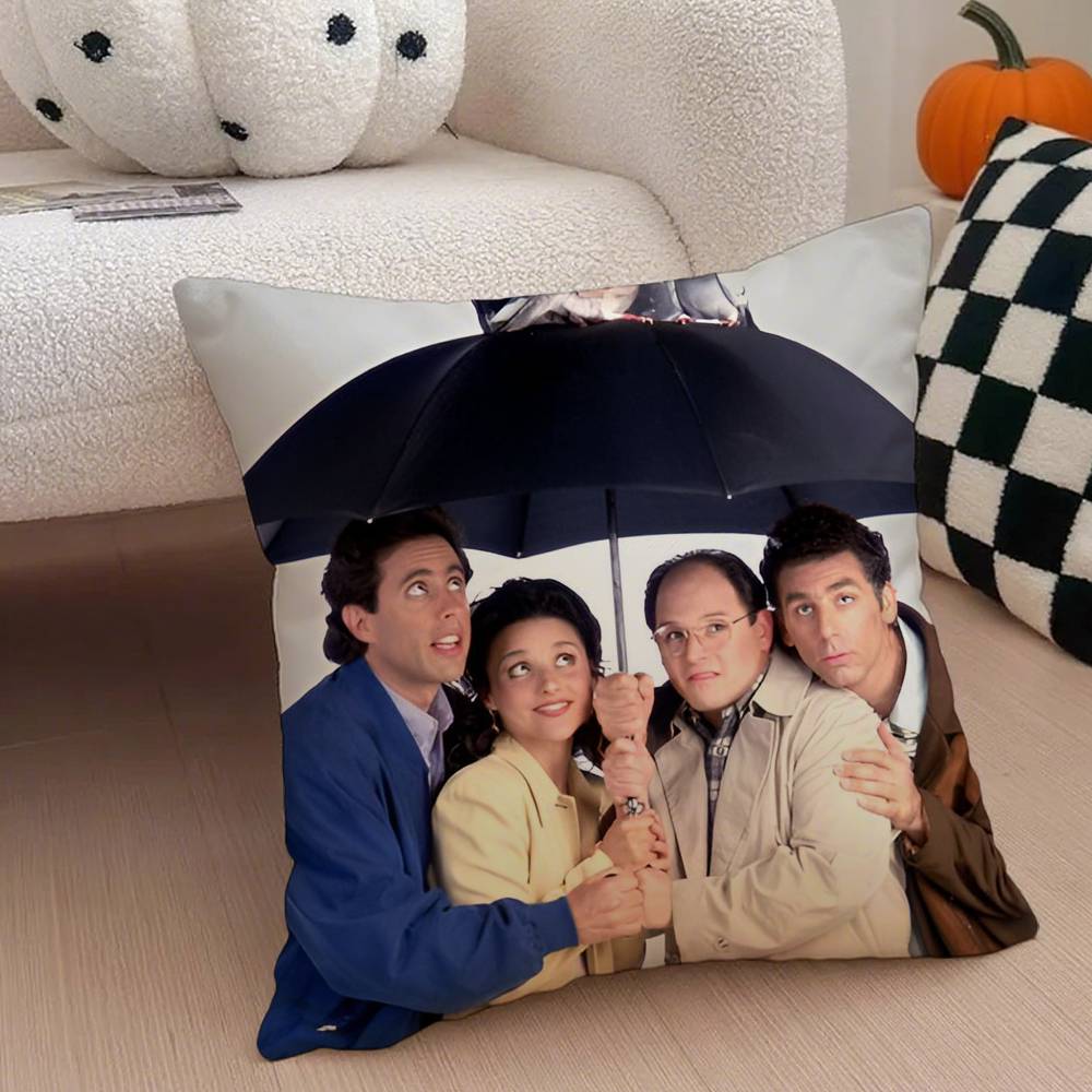 Vantage Movie S-Seinfeld Kissenbezug Anti-Hausstaubmilben Kissenbezug Unsichtbarer Reißverschluss Seidig Kurzer Plüsch Sofakissenbezug
