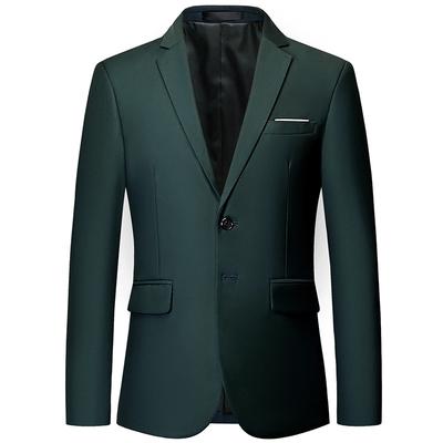 Business-Anzug, Hochzeitskleid, einfarbig, Zwei-Knopf-Anzug, Herren-Blazer