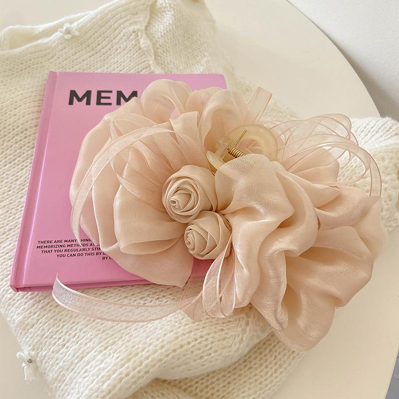 

1 шт. Французская элегантная роза большая лента-бант заколка для волос новая женская заколка клипса-акула для пучка прическа аксессуар для волос