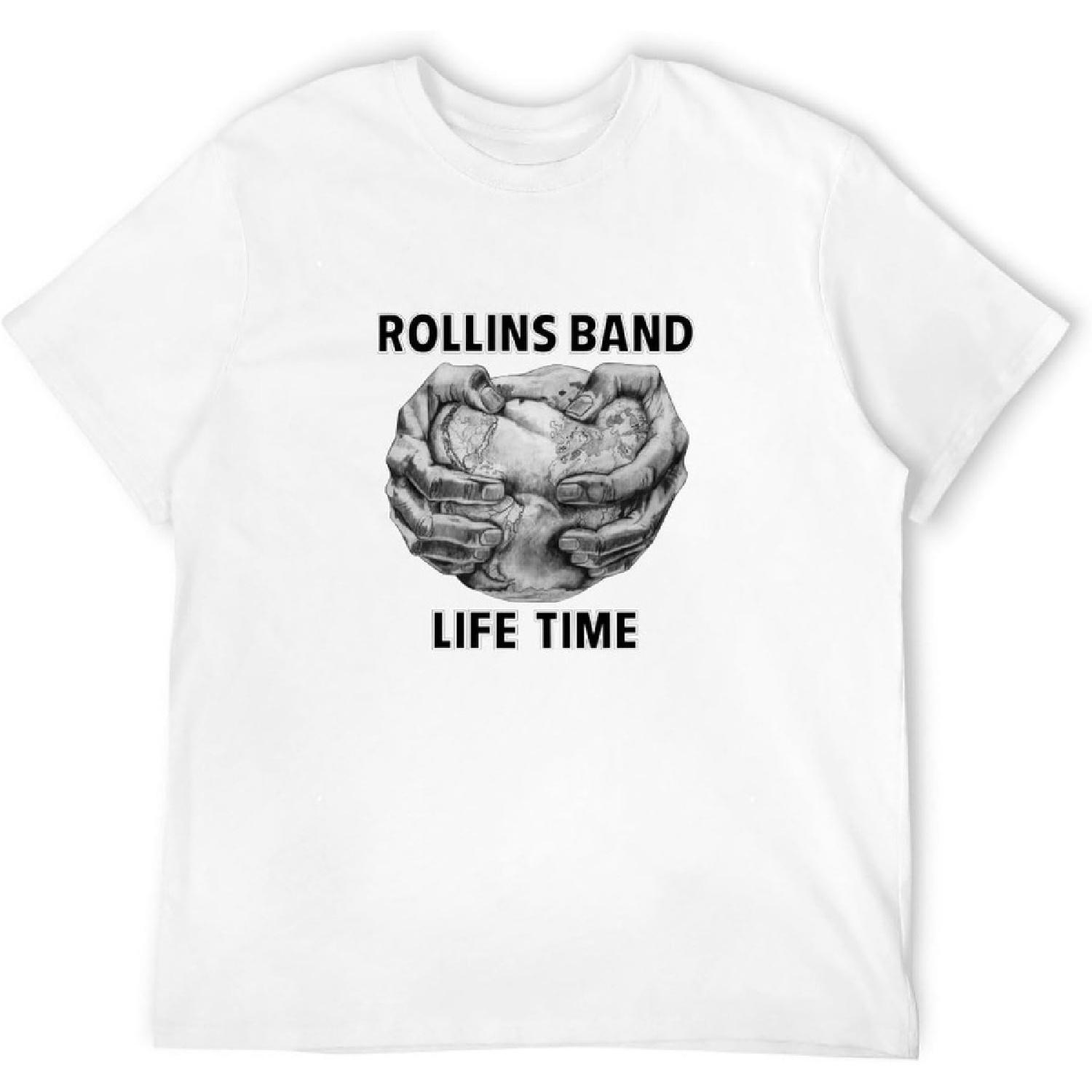 HAOTO Rollins Band Life Time Black Men T Shirt Rock T Shirt Rock Band Shirt White XXXXXL белый