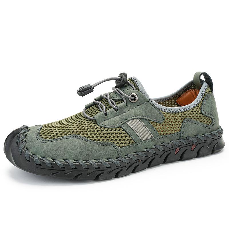 2025 Men s Plus Size Breathable Cross-Strap Mesh Sandals – Quick-Dry Casual Hiking Shoes 45