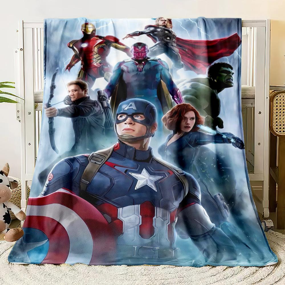 Marvel Flannel thin Blanket Bedroom Living Room Sofa Blanket Student Nap Office Nap Camping Trip Girlfriend Gift