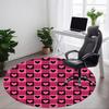 1pc Heart Checkered PatternChair Carpet for Office, Indoor Non-Slip Washable Polyester Fiber Carpet, Mat For Office, Machine Washable