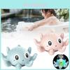 Colorful Automatic Sensory Water Spraying Light Up Octopus Bath Toy For Kids