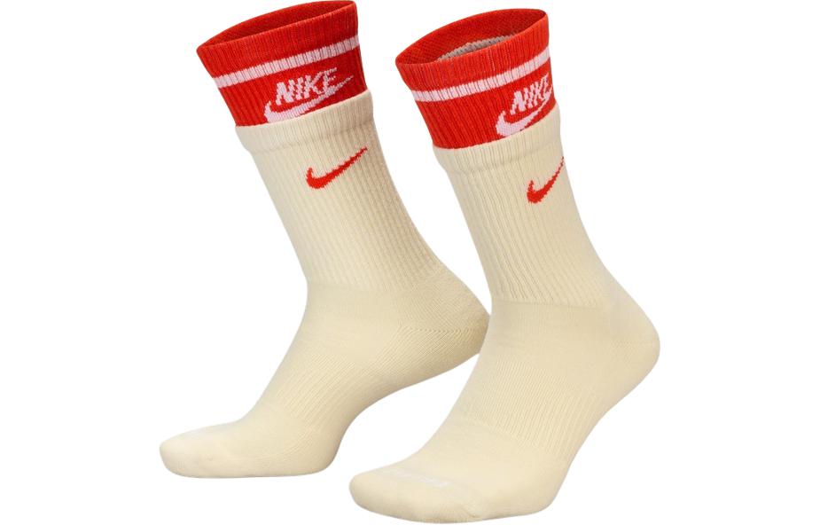 

Nike Everyday Plus Crew Socks Unisex 1 Pack Coconut Milk/Passion Red/White FN3148-100 XL
