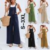 Women's Summer Tank Jumpsuit Wide Leg Casual Loose Sleeveless Beach Jumpsuit Overalls Romper with Pockets